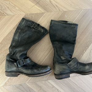 Frye high boots with authentic worn look